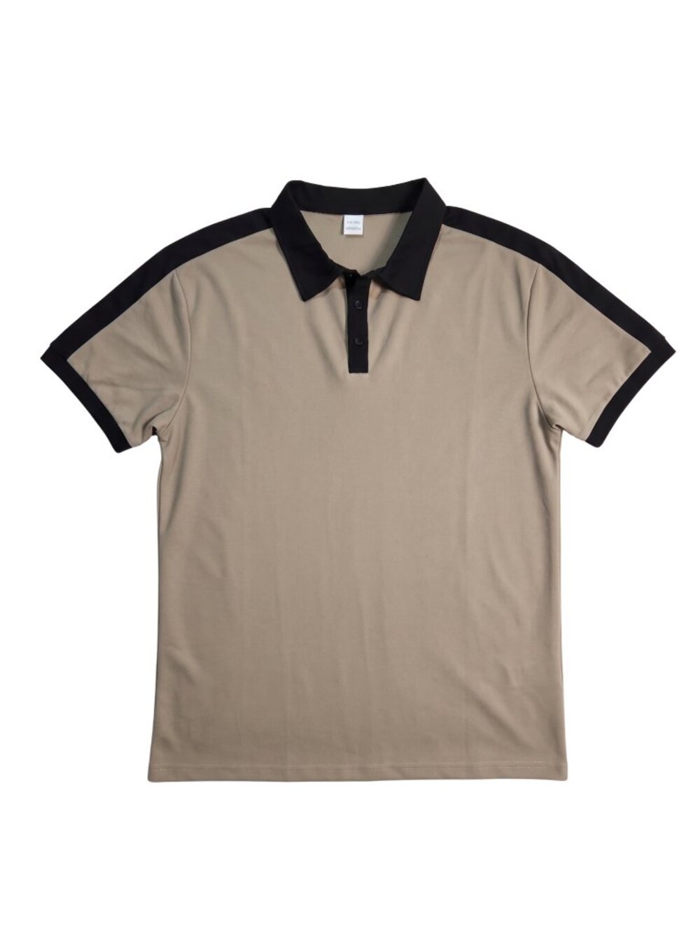 NWOT | Men's Beige & Black Colorblock Short Sleeve Polo Shirt XXL